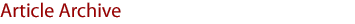 Article Archive